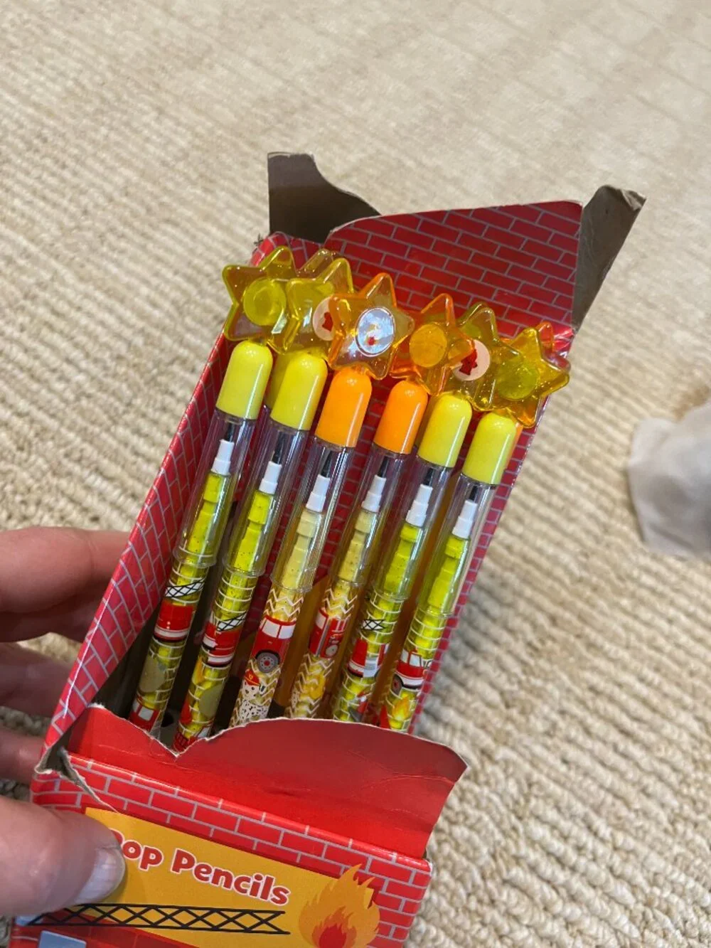Pencils - Fire Truck Themed Pencils -Caps Erasers Kids School/Party Favors (NEW)